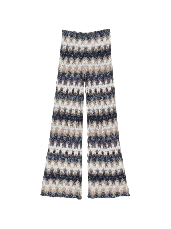 Missoni Palazzo Trousers in Lace in Blue