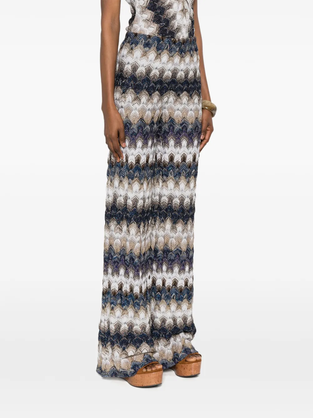 Missoni Broek met zigzag-patroon Blauw