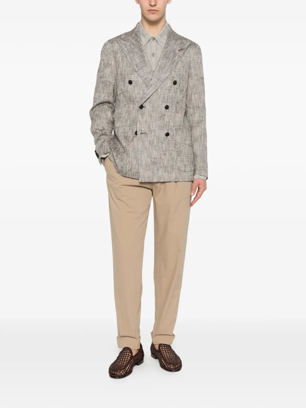Tagliatore Blazer met dubbele rij knopen Beige