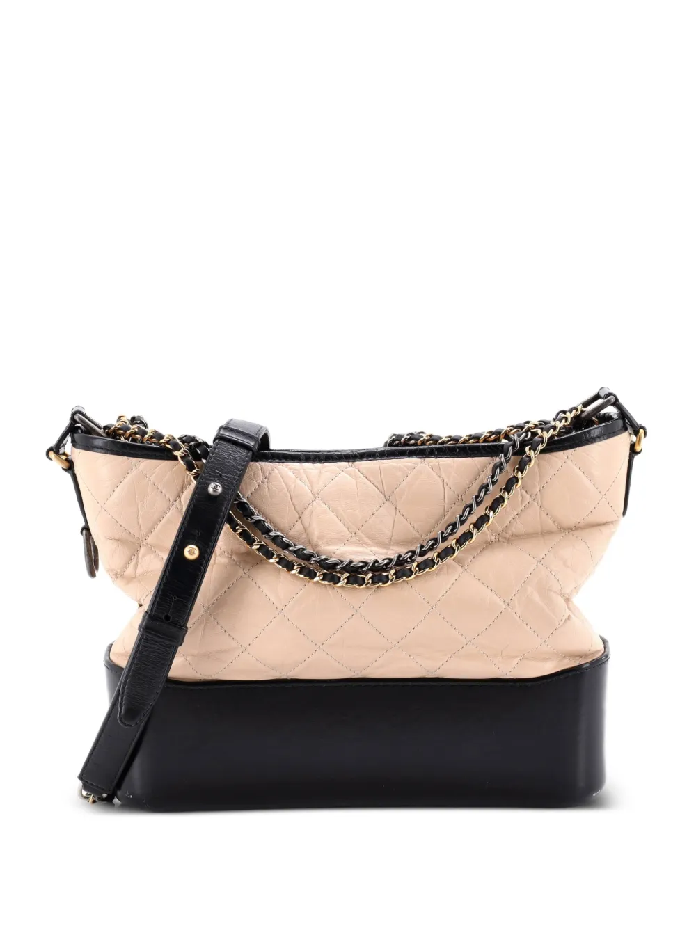 CHANEL Pre-Owned Bicolor Gabrielle Quilted Aged Calfskin Medium hobo bag - Toni neutri