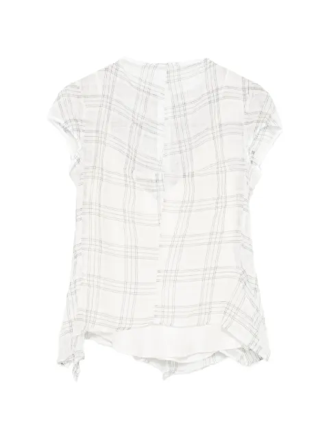 Marc Le Bihan check-pattern sheer blouse