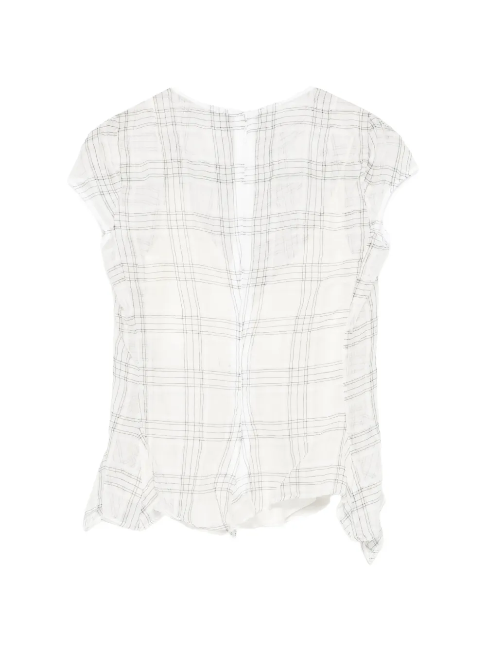 Marc Le Bihan Geruite doorzichtige blouse Wit