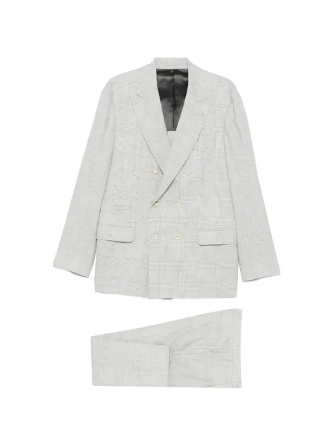Brunello Cucinelli double-breasted checked-pattern suit