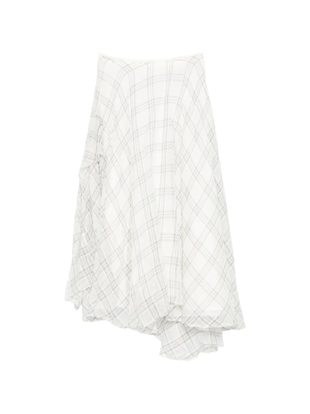 Marc Le Bihan check-pattern asymmetric skirt - Bianco