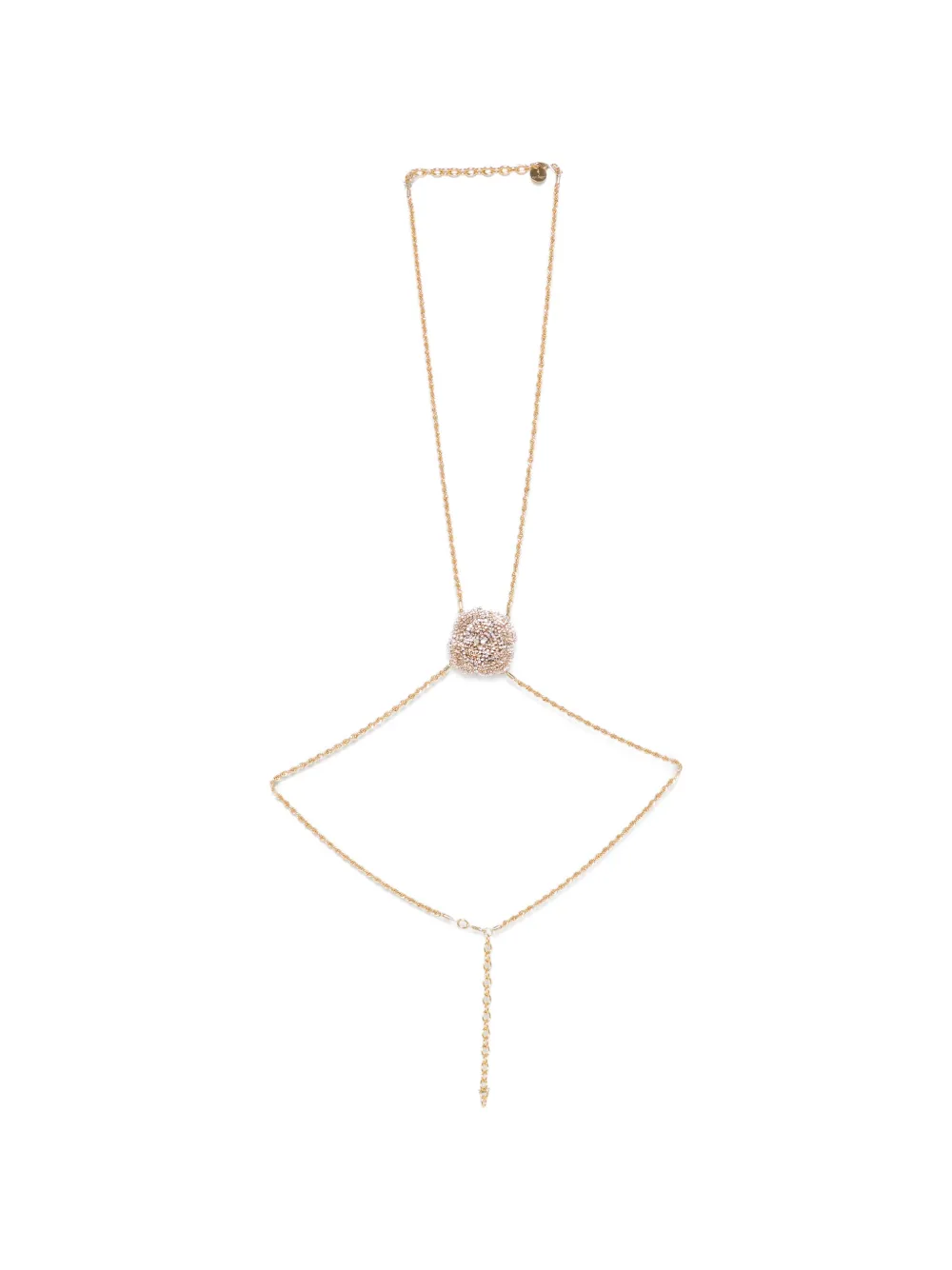 Silvia Gnecchi Camelia crystal-embellished body chain - Oro