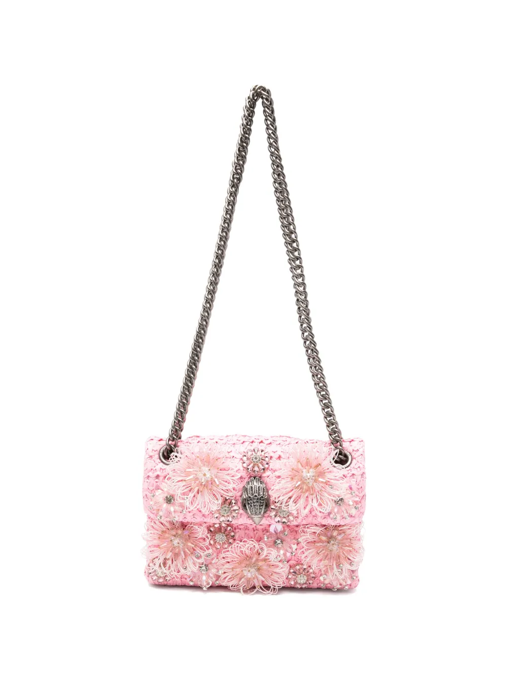 Kurt Geiger London mini Kensington floral-appliqué cross-body bag - Rosa