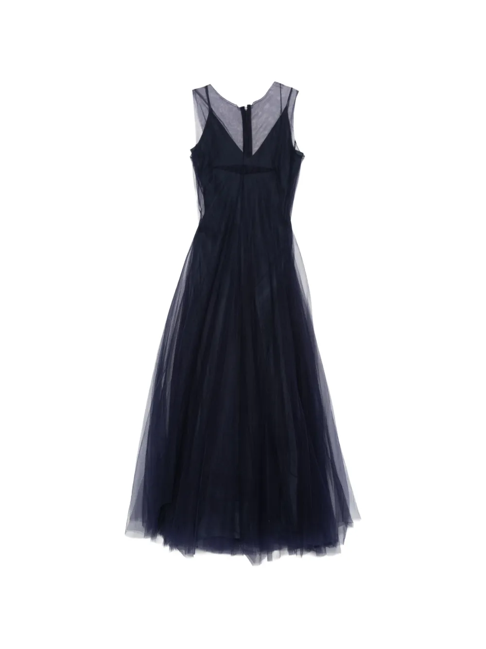 Marc Le Bihan tulle-overlay sleeveless dress - Blu