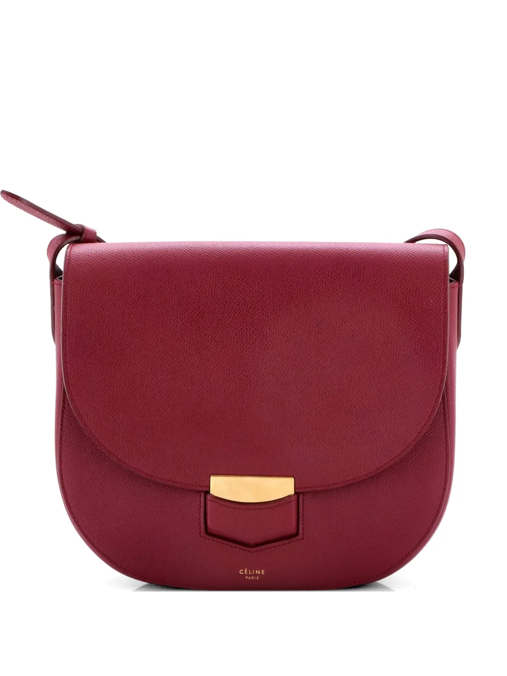 Celine Pre-Owned Trotteur Grainy Leather Medium crossbody bag - Rosso