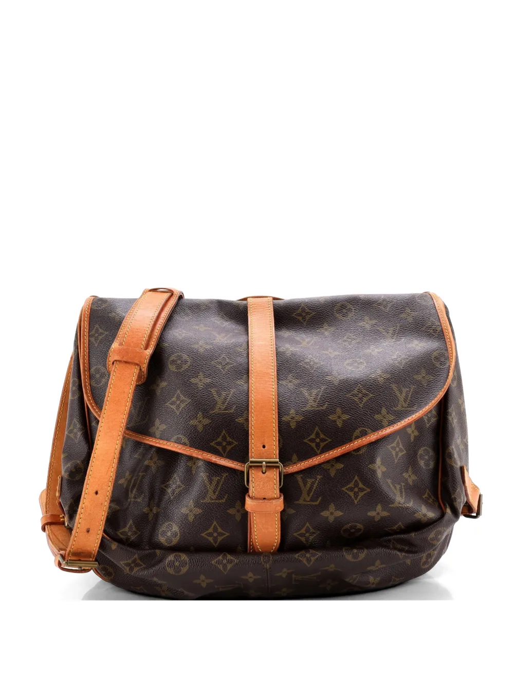 Louis Vuitton Pre-Owned Saumur Handbag Monogram Canvas 35 crossbody bag - Braun