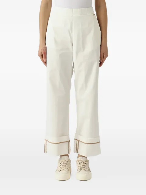 Herno pantalon à ourlet retroussé et liseré passepoilé
