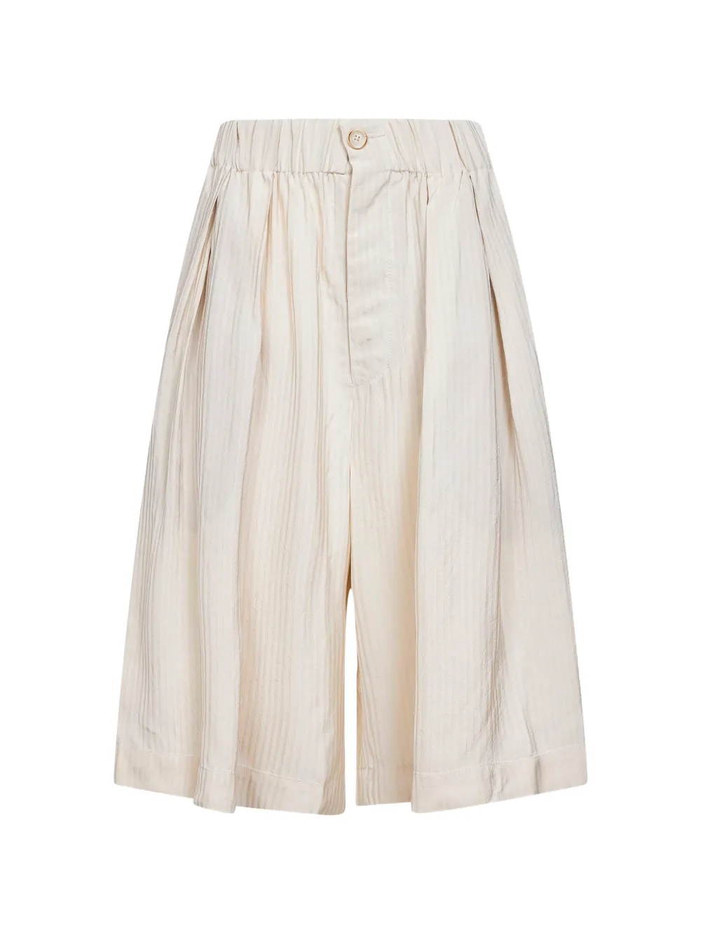 Uma Wang elasticated-waist pleated shorts - Toni neutri