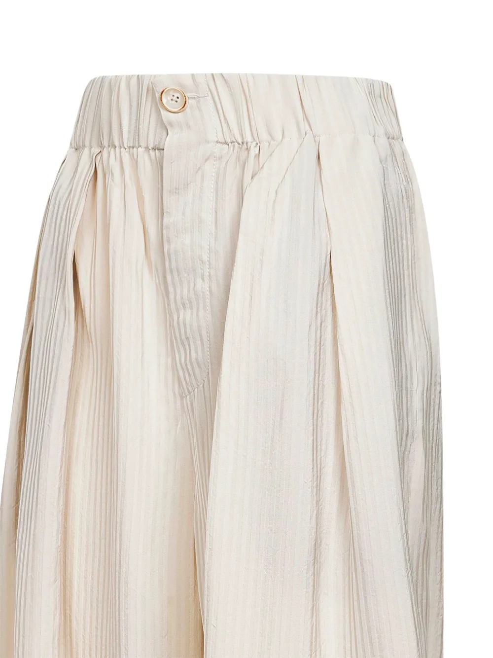 Uma Wang Geplooide shorts met elastische taille Beige