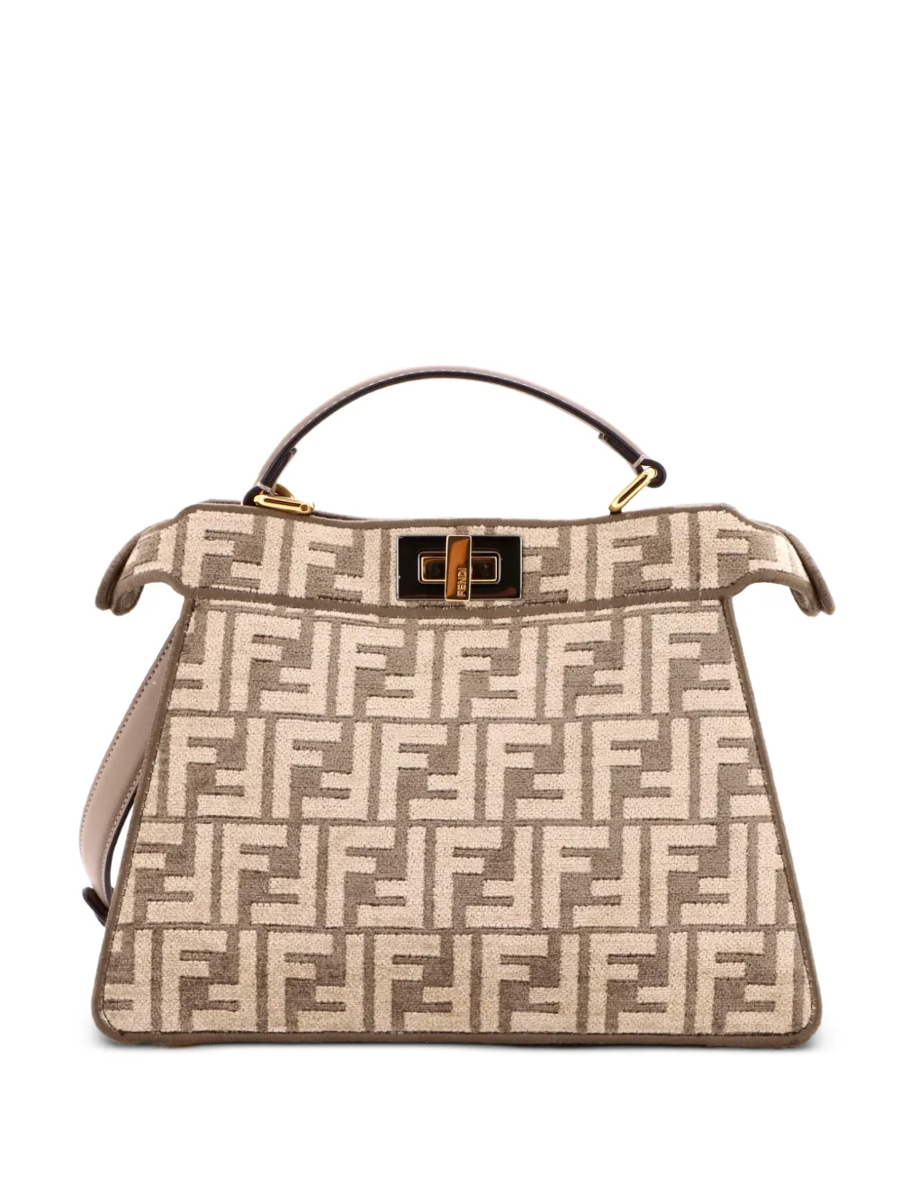 Fendi Pre-Owned Peekaboo ISeeU Bag Zucca Tapestry Small satchel - Marrone