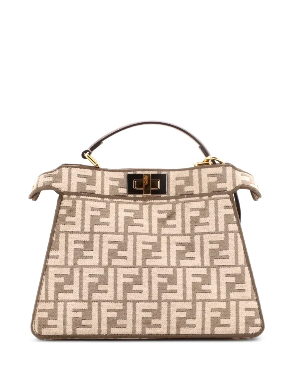  Fendi Pre-owned Bolso Satchel Peekaboo Iseeu Bag Zucca Tapestry Small - Marrón 