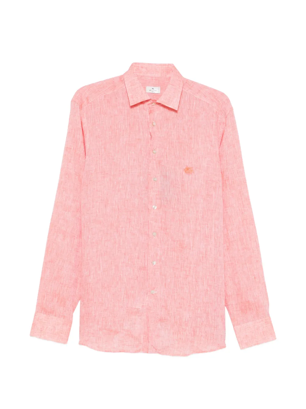 ETRO Pegaso-embroidered slub-texture shirt - Arancione