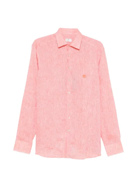 ETRO Pegaso-embroidered slub-texture shirt