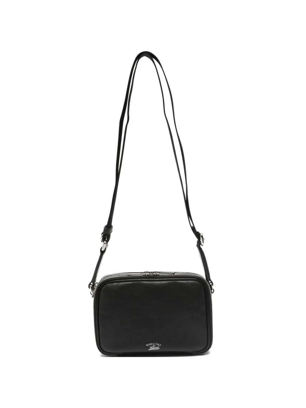 Gucci Lira pebbled leather messenger bag - Schwarz