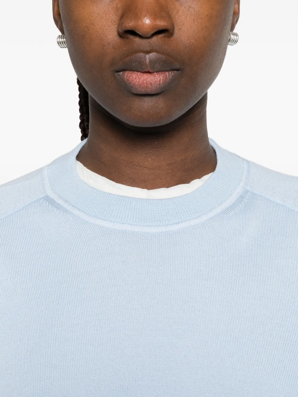 Jacquemus Le Sweater J trui met geborduurd logo en ronde hals Blauw