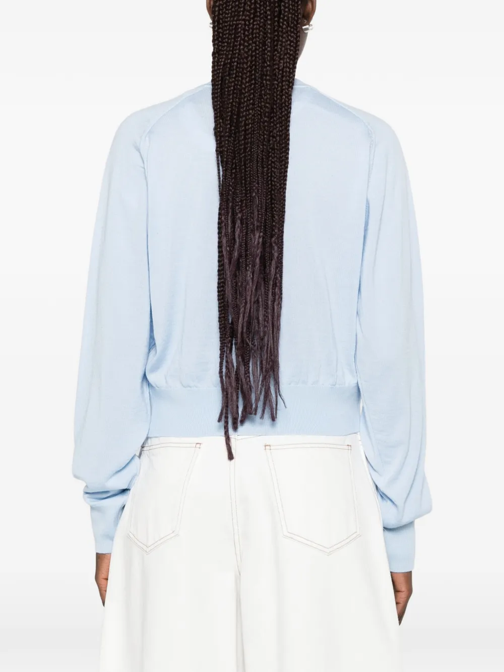Jacquemus Le Sweater J trui met geborduurd logo en ronde hals Blauw