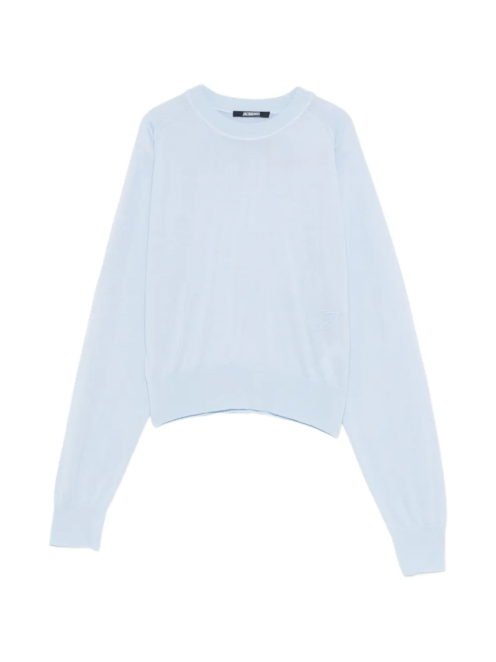 Jacquemus Le Sweater J logo-embroidered crew-neck sweater - Blue