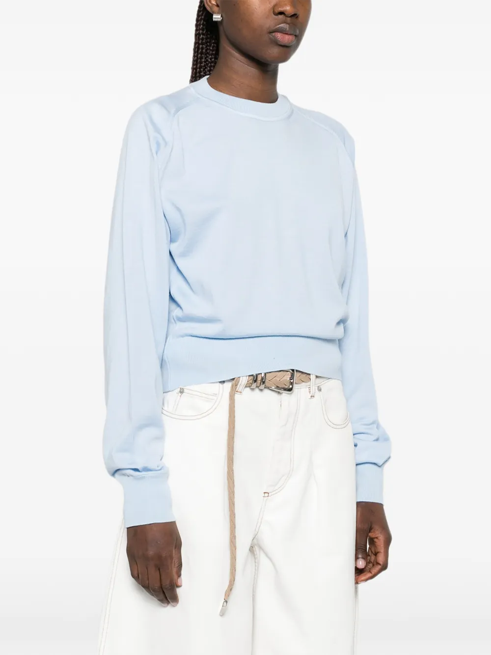 Jacquemus Le Sweater J trui met geborduurd logo en ronde hals Blauw