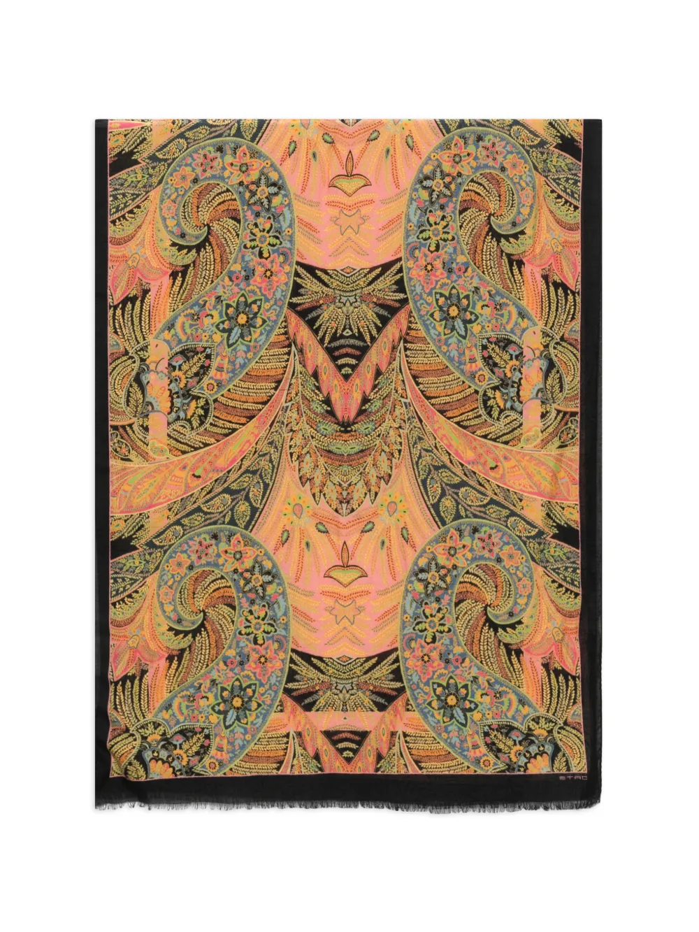 ETRO paisley-print frayed scarf - Rosa