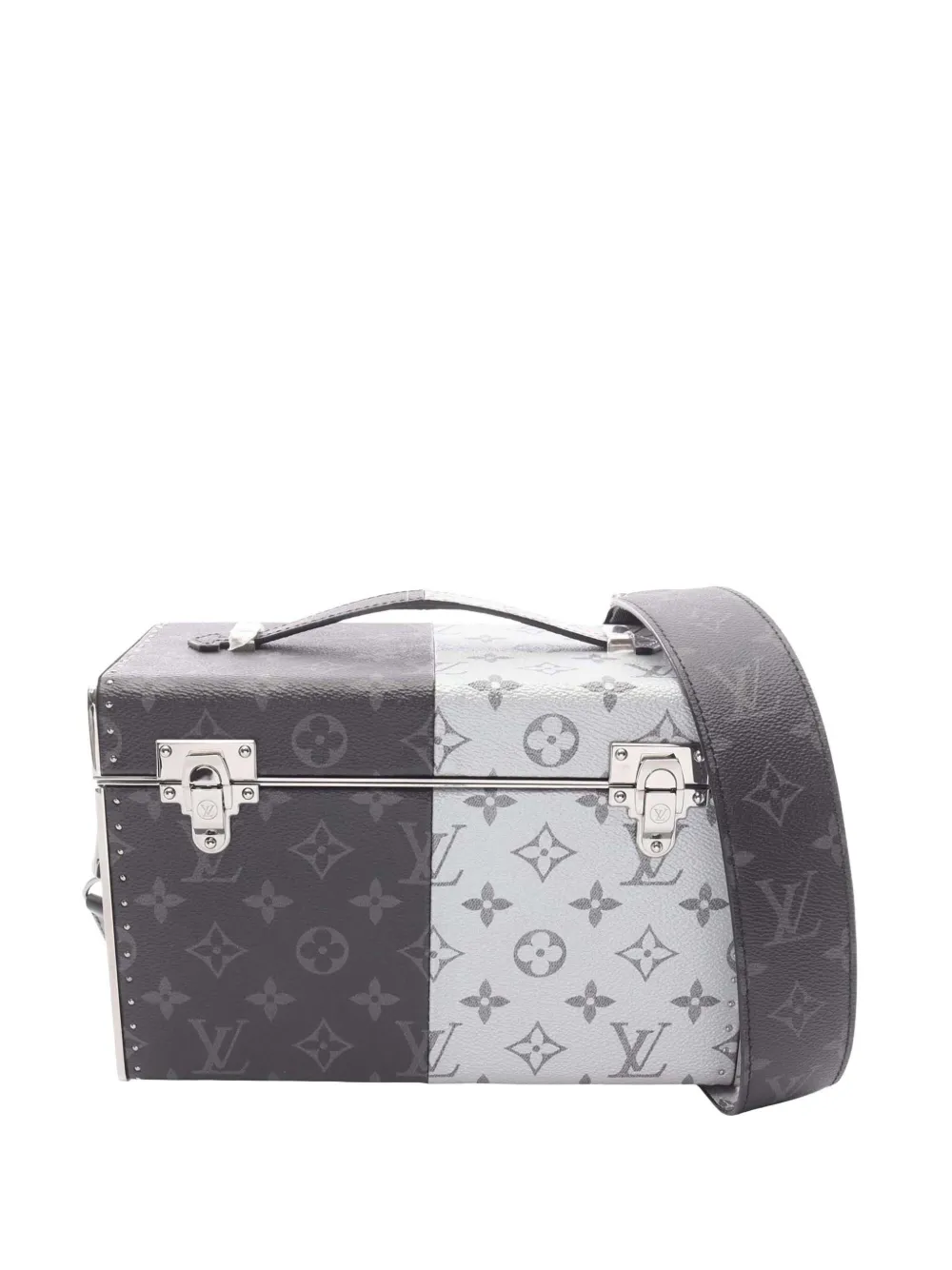 Louis Vuitton Pre-Owned 2018 Monogram Eclipse Split Mini Box Trunk Bag crossbody bag - Nero