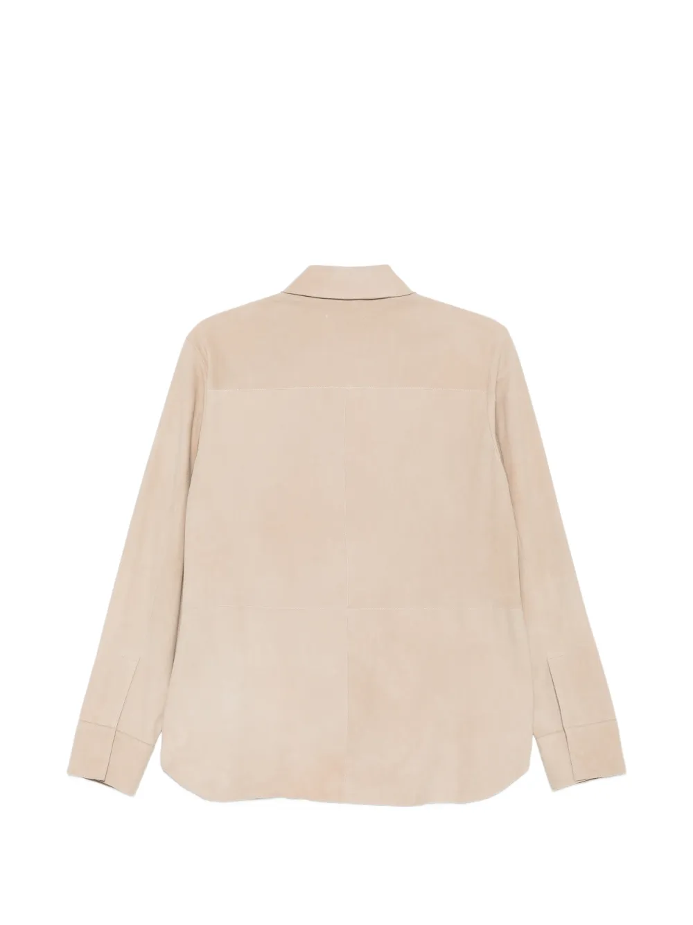 Antonelli Andrew leren overhemd met suède afwerking Beige