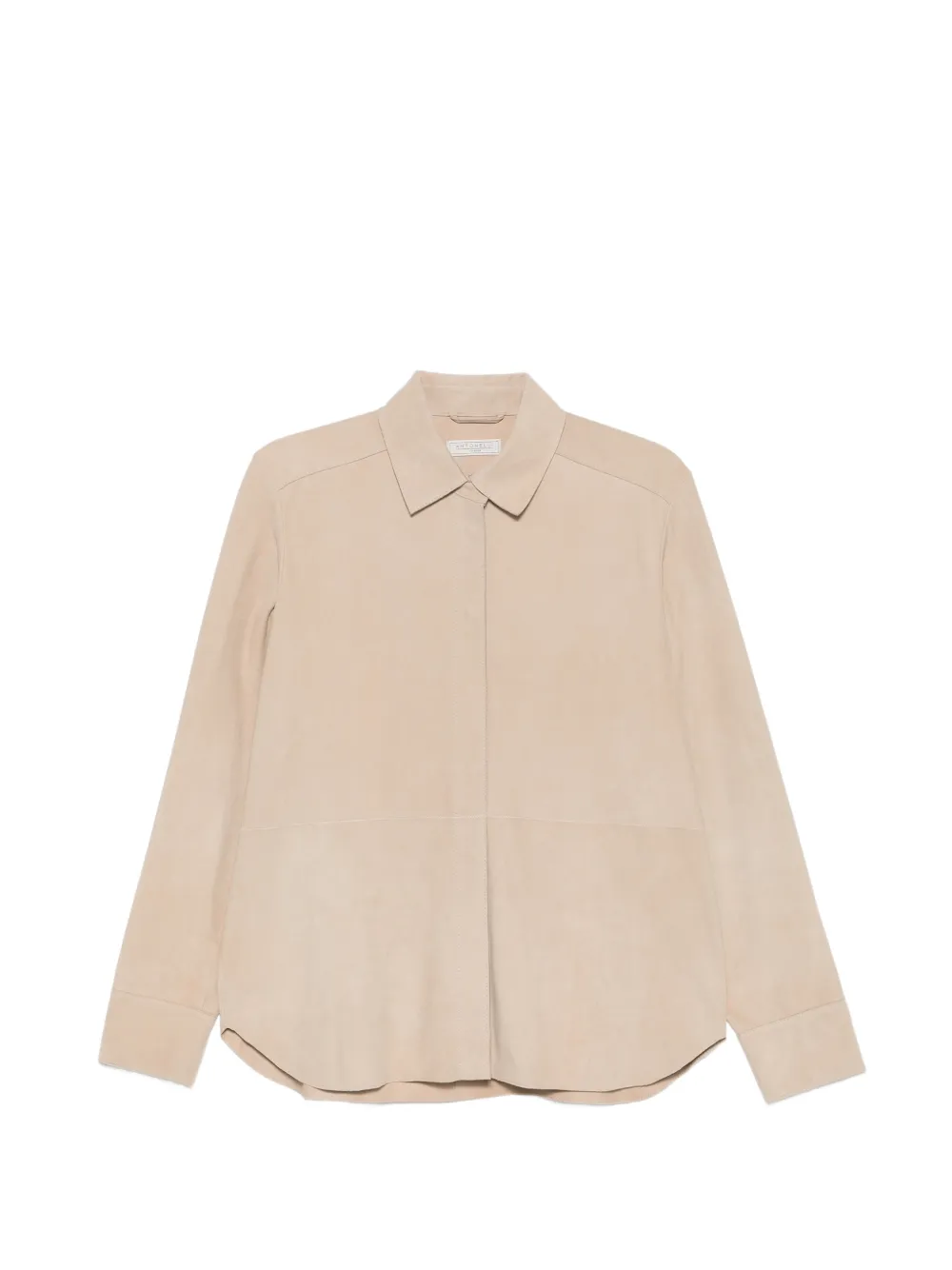 Antonelli Andrew suede-finish leather shirt - Toni neutri