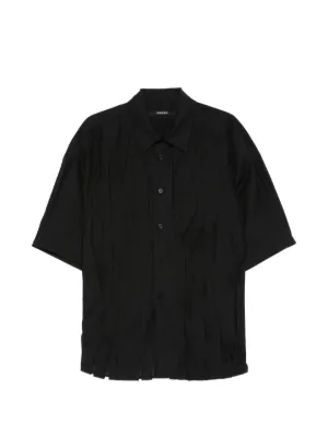 Homme Plissé Issey Miyake Pleated short-sleeve Shirt | Black