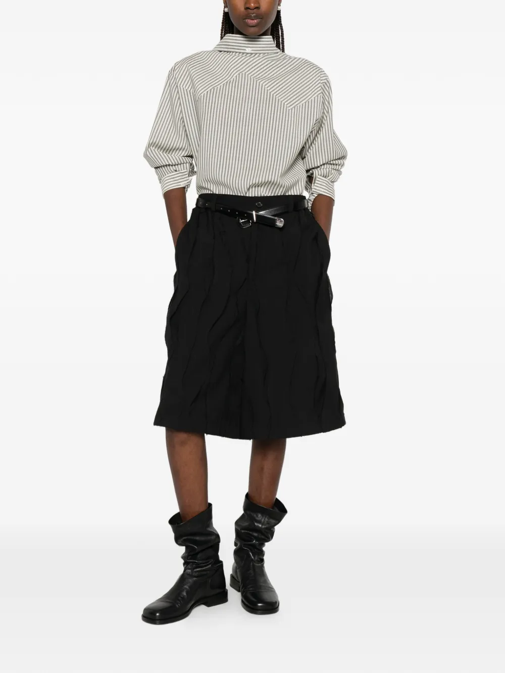 SONGZIO Fragment shorts met franje Zwart