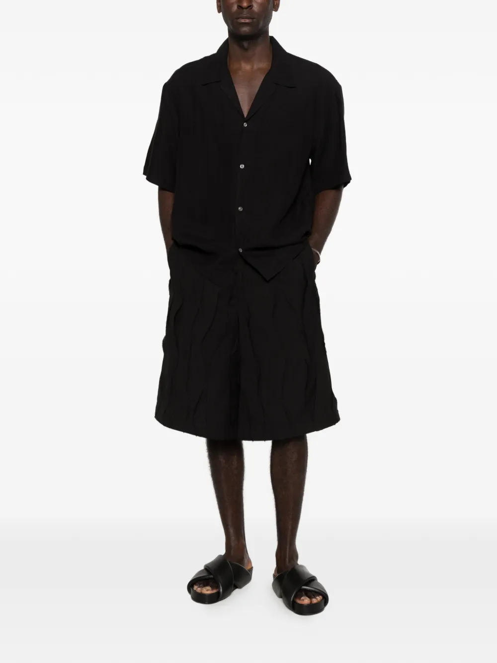 SONGZIO Fragment shorts met franje Zwart