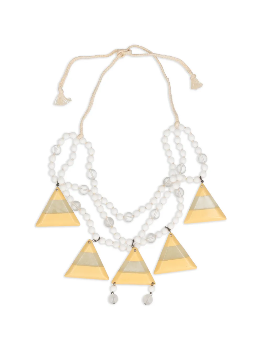 Ugo Correani Vintage 1980-1990s triangular bijoux necklace - Weiß