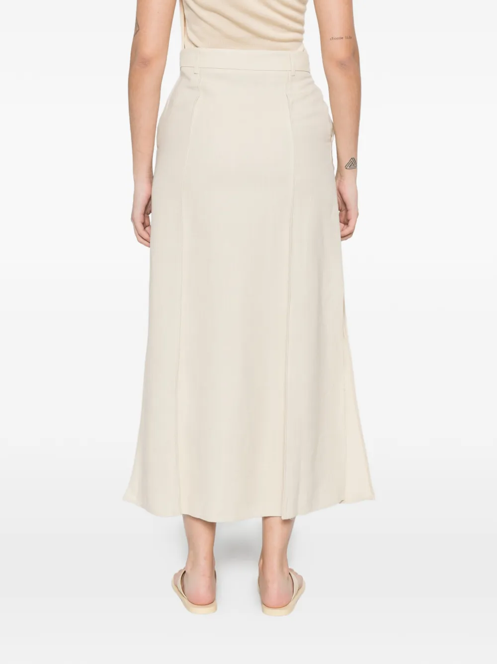 Antonelli Jack midi-rok met A-lijn en vlakken Beige