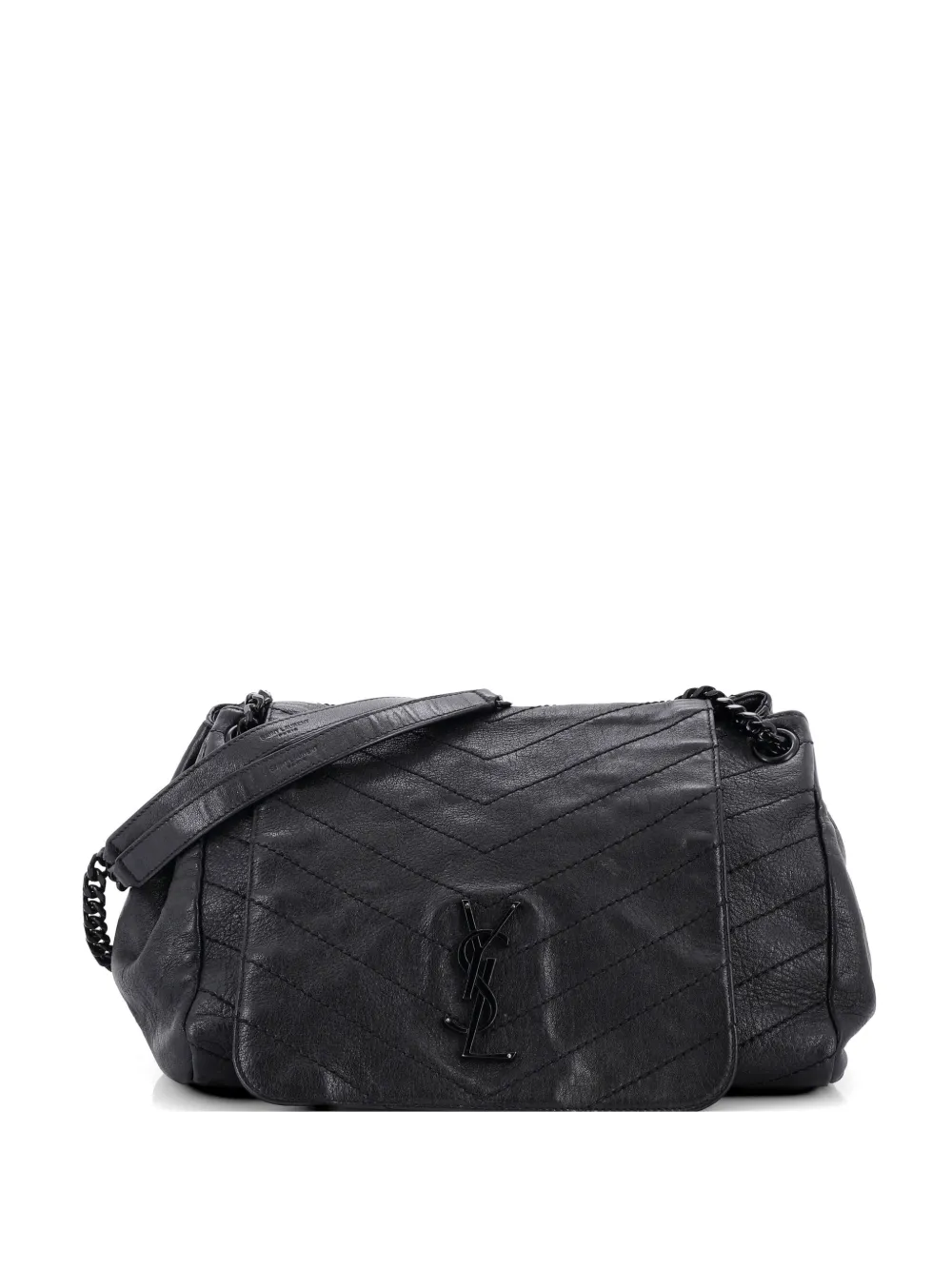 Saint Laurent Pre-Owned Nolita Satchel Matelasse Chevron Leather Medium shoulder bag - Schwarz