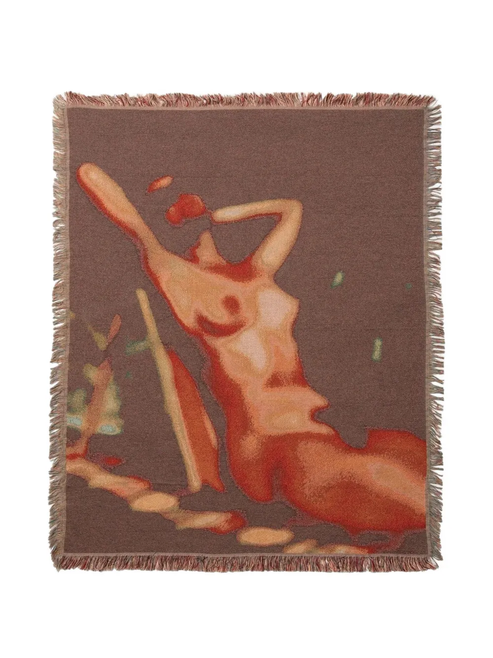 CARNE BOLLENTE Hot to the Touch fringed blanket - Braun