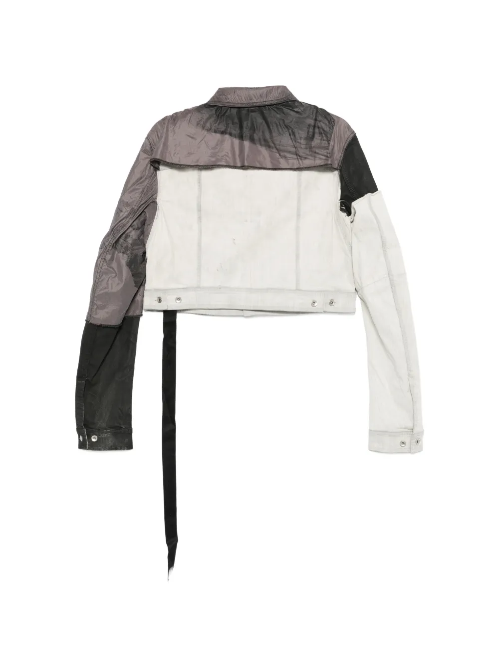 Rick Owens DRKSHDW Little Joe cropped jack met patchwork Wit
