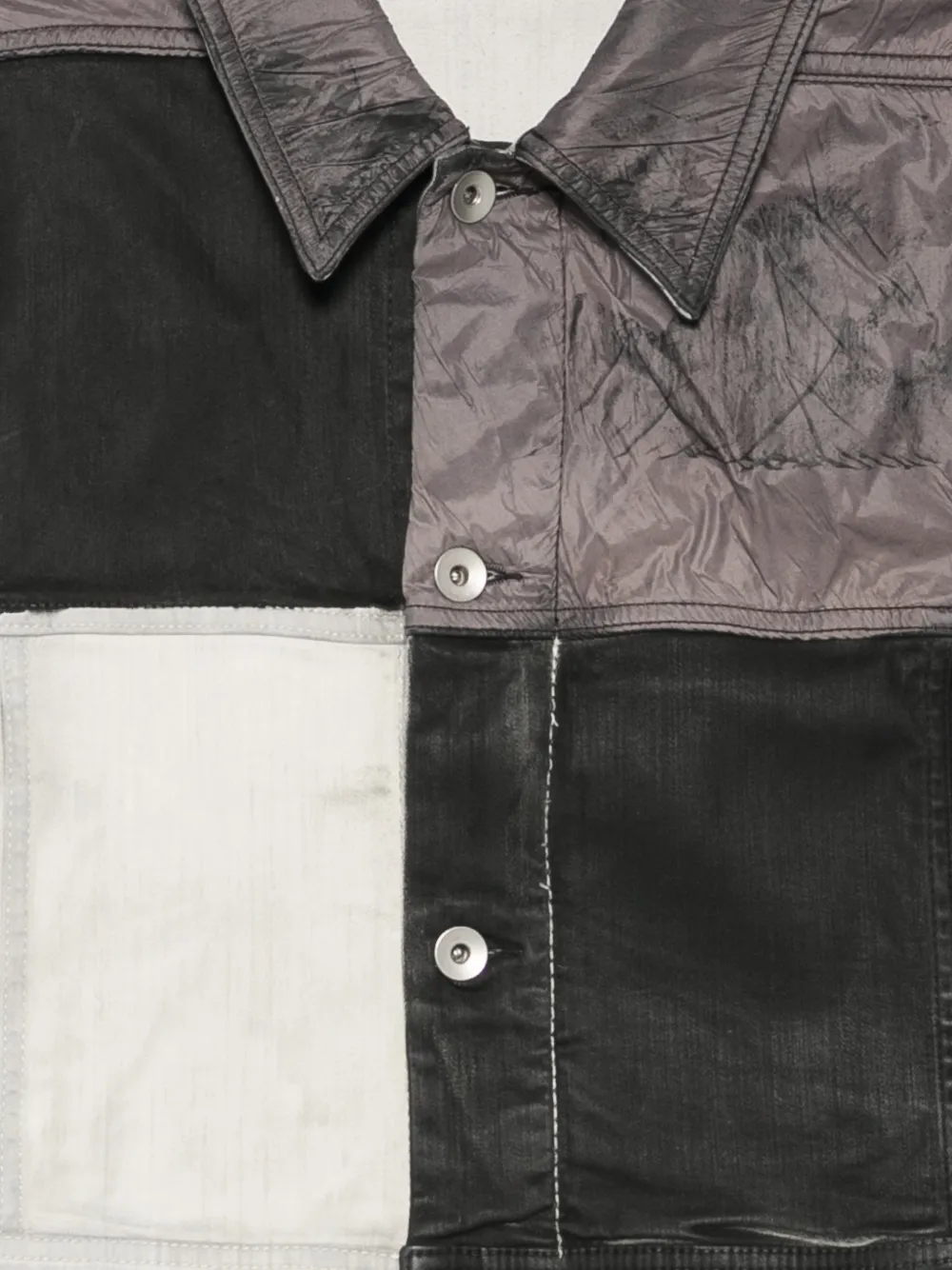 Rick Owens DRKSHDW Little Joe cropped jack met patchwork Wit