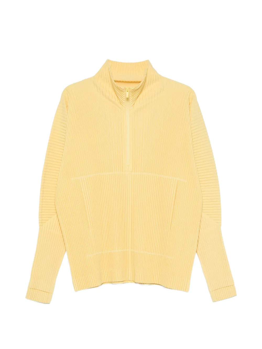 Homme Plissé Issey Miyake pleated half-zip T-shirt - Giallo