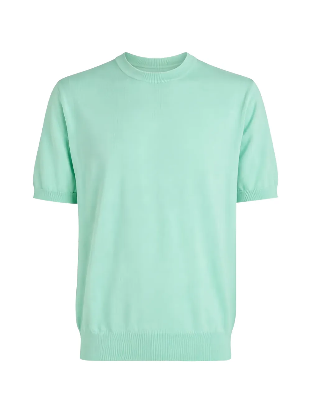 Altea Fine-knit Ribbed-trim T-shirt In Green