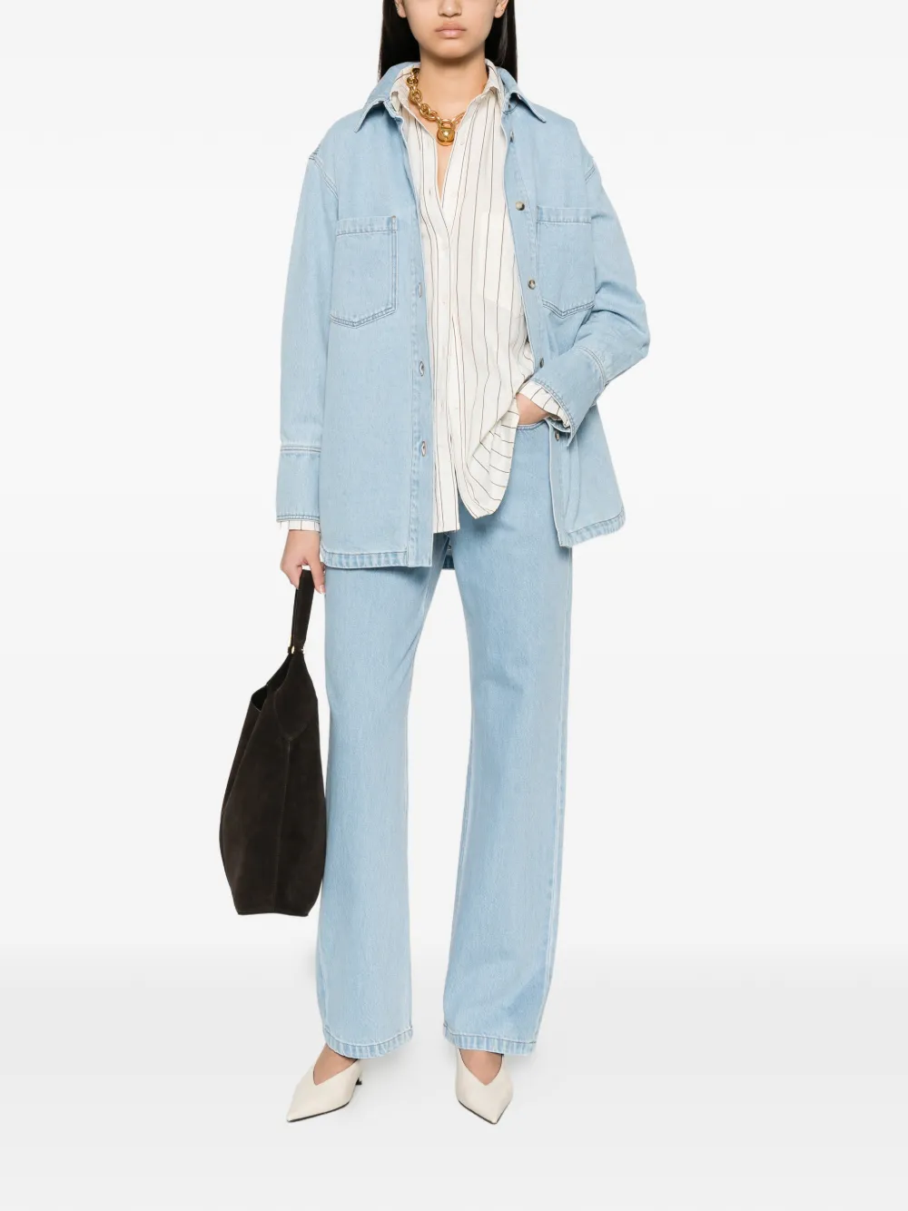  Joseph Camisa Vaquera Con Bolsillo De Parche - Azul 
