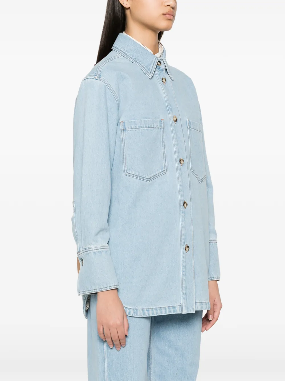  Joseph Camisa Vaquera Con Bolsillo De Parche - Azul 