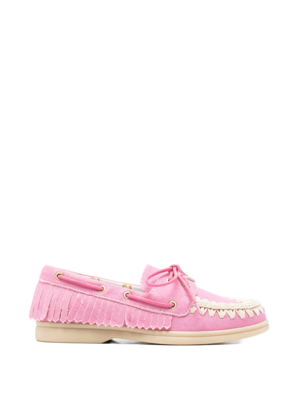 Mou lace-up round-toe loafers - Rosa