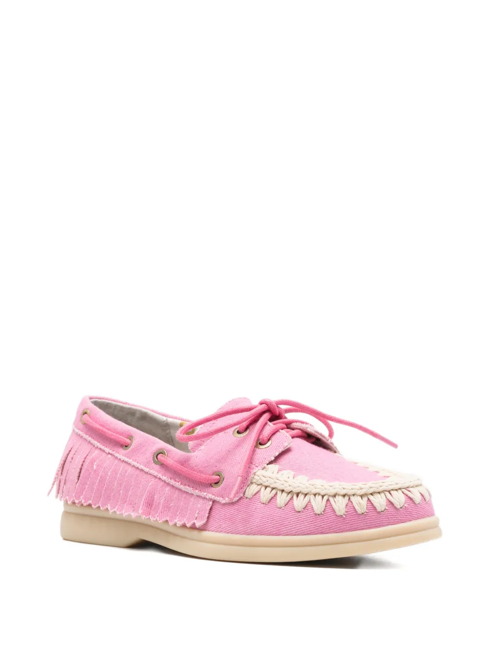 Mou Loafers met ronde neus en veters Roze