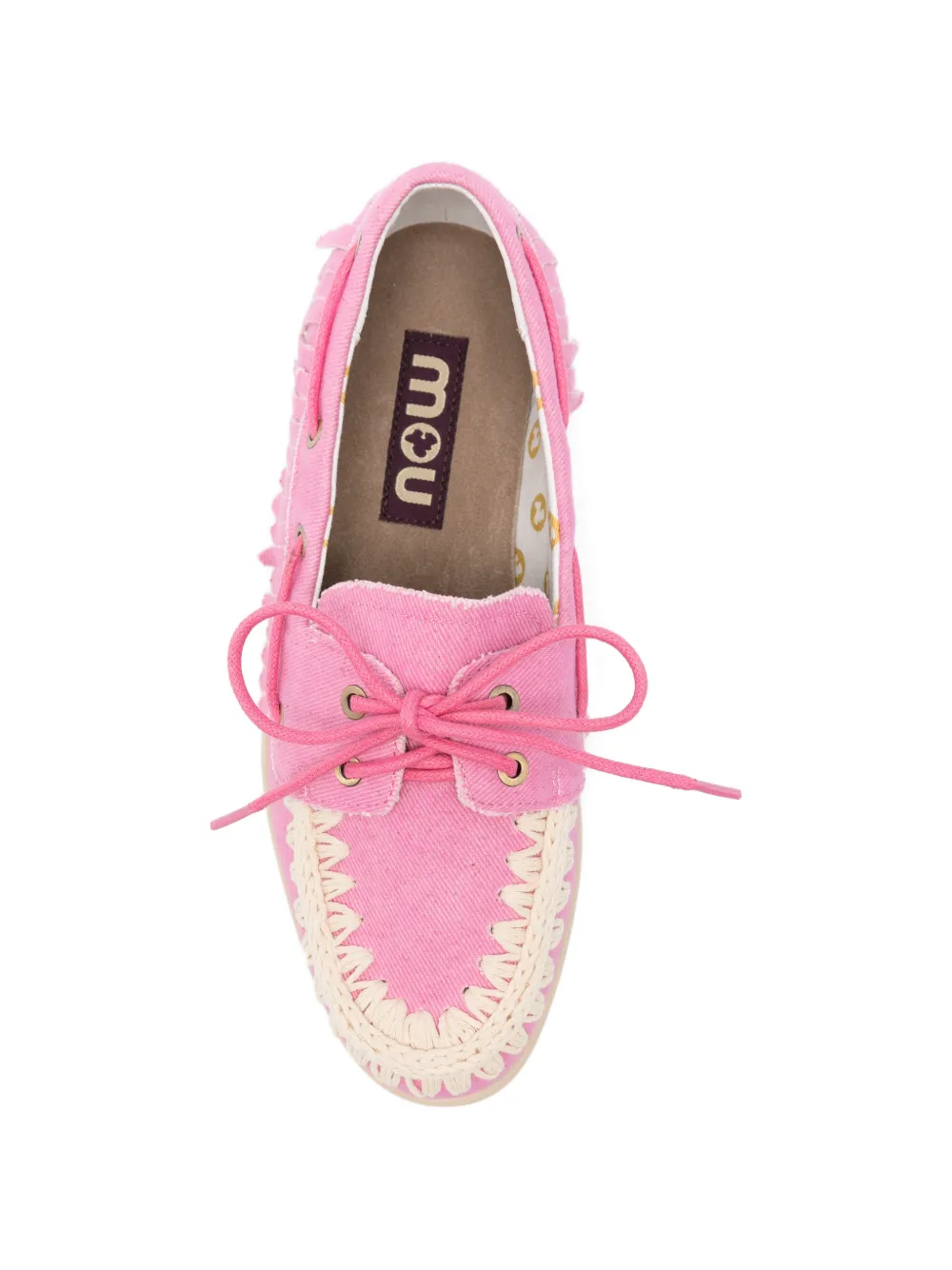 Mou Loafers met ronde neus en veters Roze