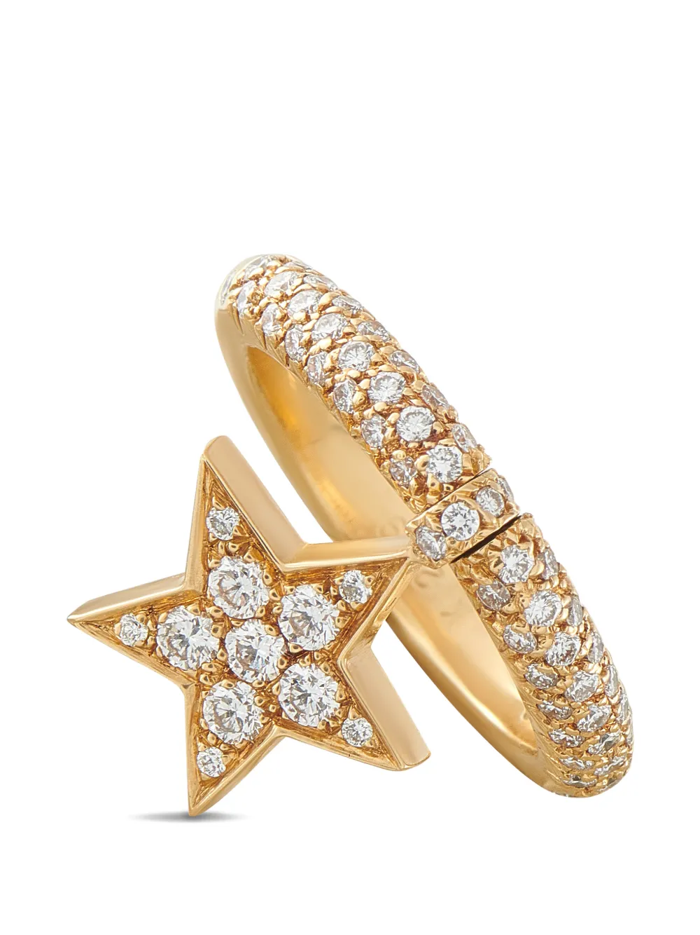 CHANEL Pre-Owned star-embellishment diamond ring - Oro