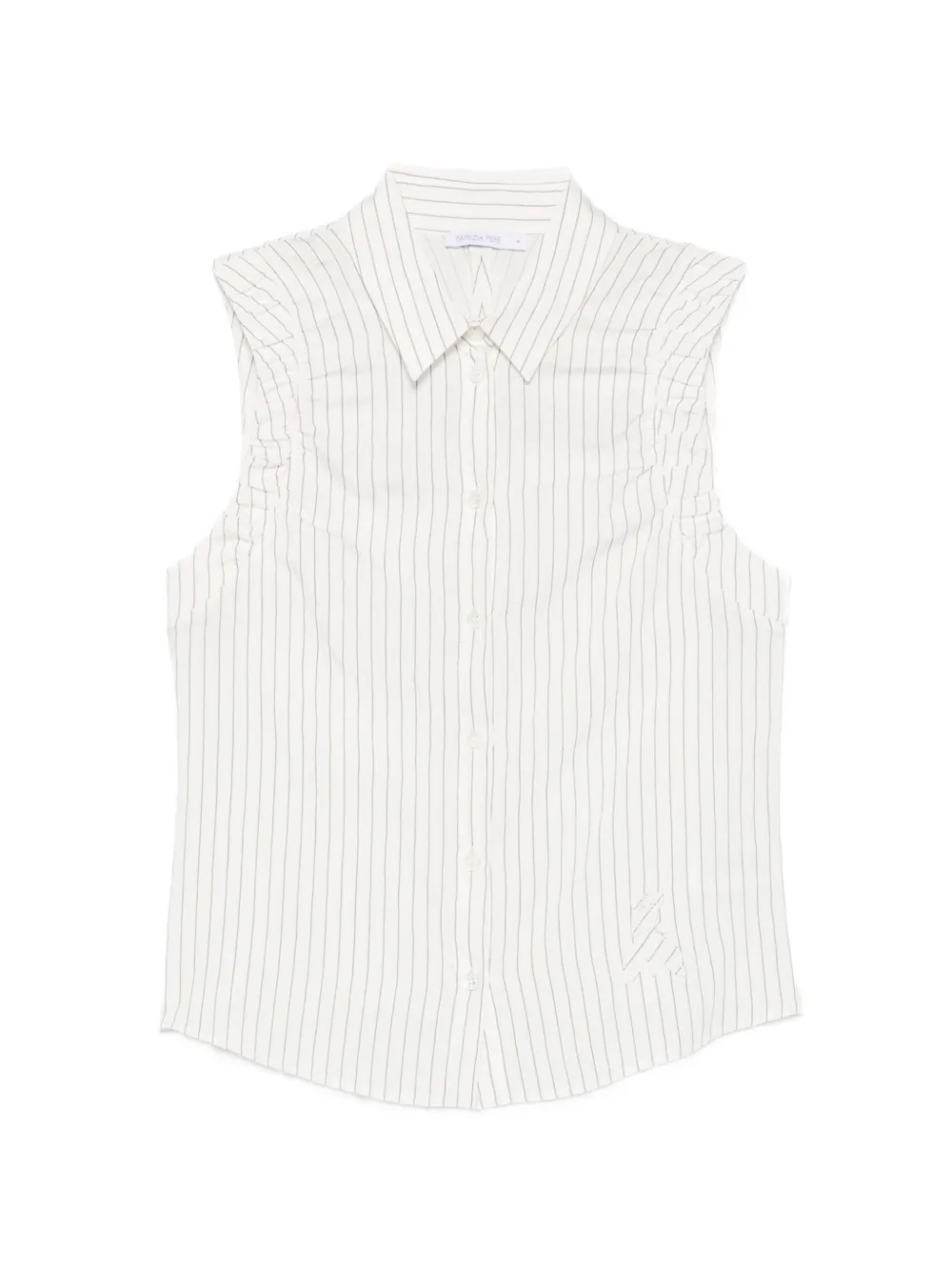 Patrizia Pepe striped sleeveles shirt - Bianco