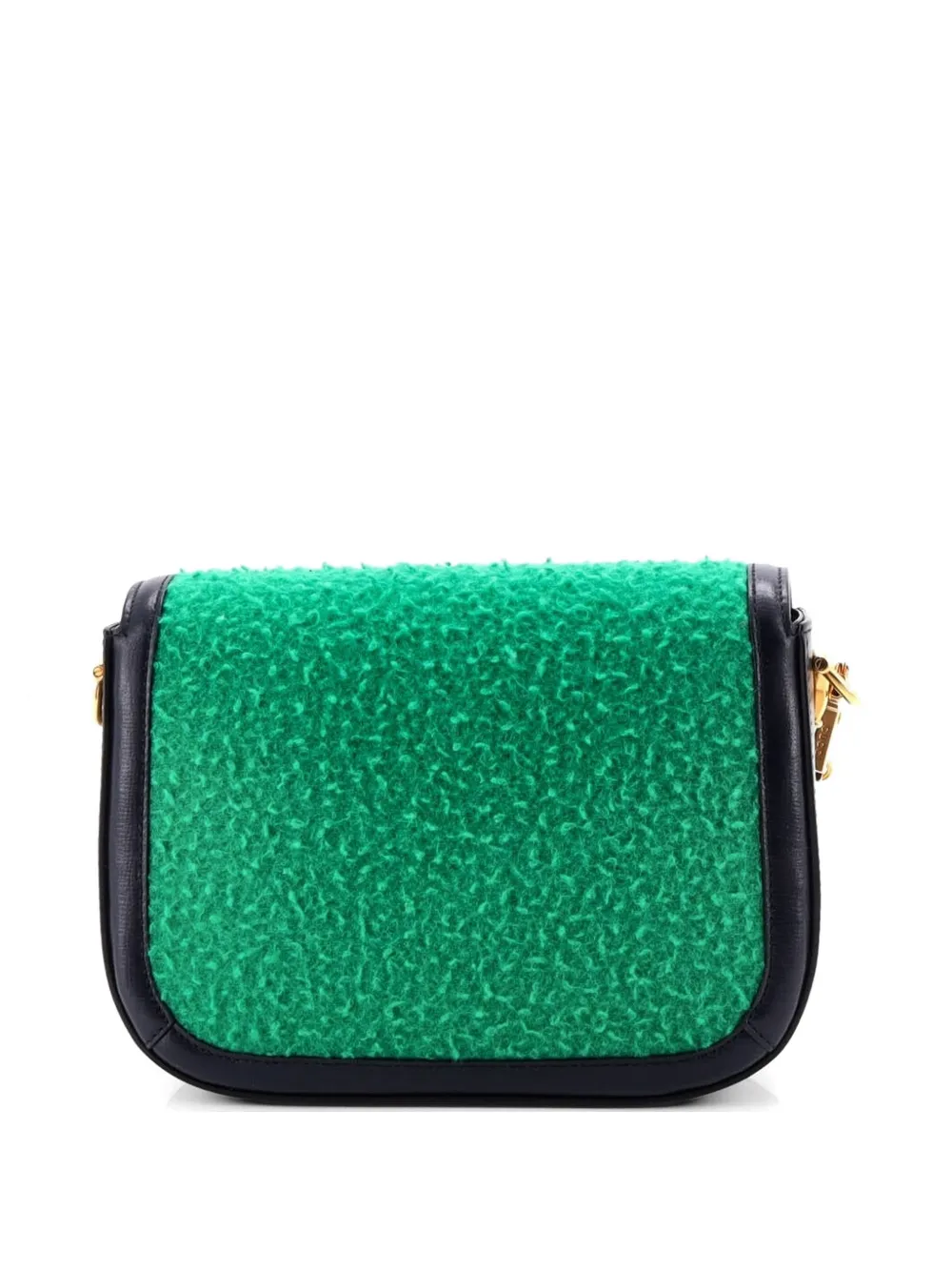 Gucci Pre-owned Horsebit 1955 Shoulder Bag Wool Mini Crossbody Bag in Green, view 2