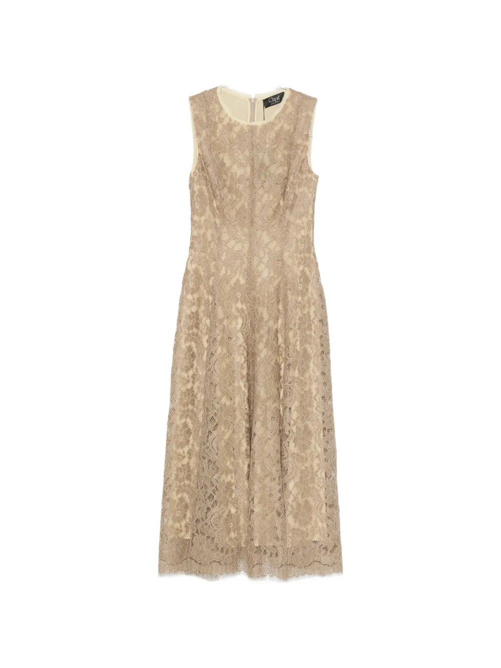 Clips flower-lace midi dress - Toni neutri