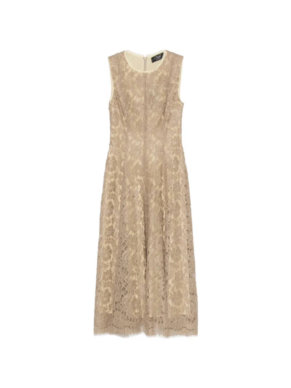 Clips flower-lace midi dress - Toni neutri